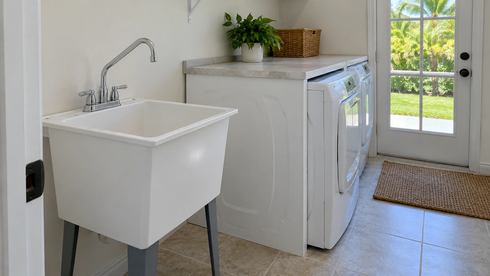 A dry laundry basin.